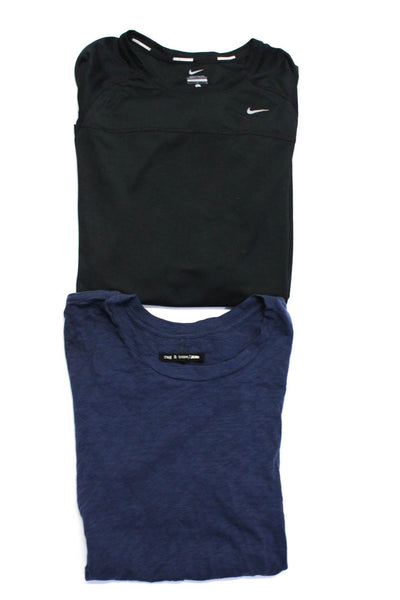 Rag & Bone Jean Nike Womens Tee Shirts Navy Blue Black Size Large Lot 2