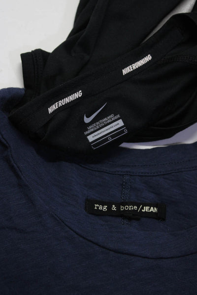 Rag & Bone Jean Nike Womens Tee Shirts Navy Blue Black Size Large Lot 2