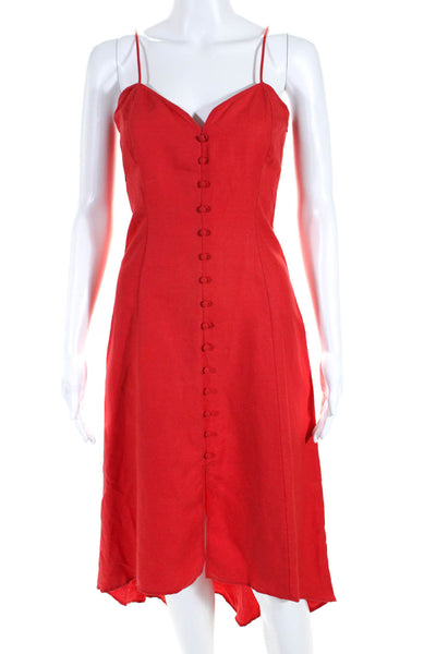 Intermix Womens Sweetheart Neck Spaghetti Strap High-Low Maxi Dress Red Size 0