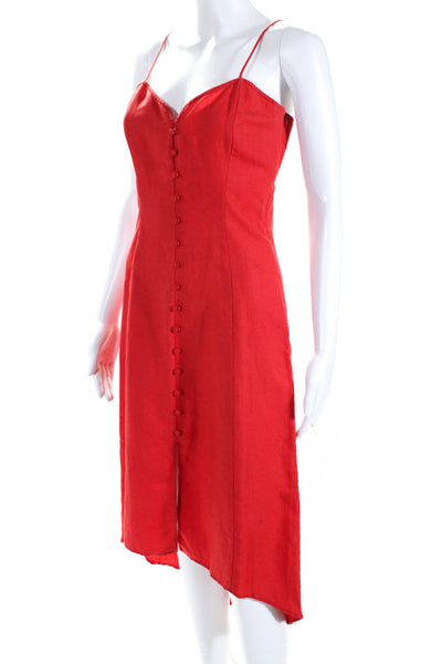 Intermix Womens Sweetheart Neck Spaghetti Strap High-Low Maxi Dress Red Size 0