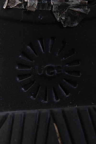 Ugg Womens Slip On Block Heel Shearling Lined Ankle Boots Black Suede Size 7.5