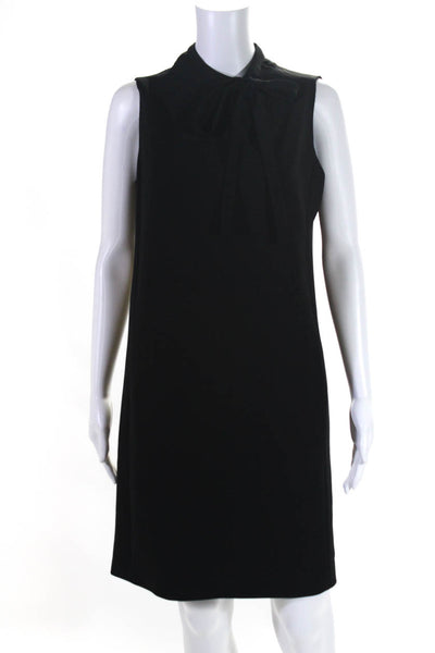 Theory Womens Tie Neck Sleeveless Shift Nurita Dress Black Size 10