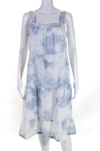 Rails Womens Sleeveless Sun Dress White Blue Cotton Size Medium