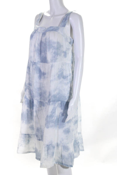 Rails Womens Sleeveless Sun Dress White Blue Cotton Size Medium