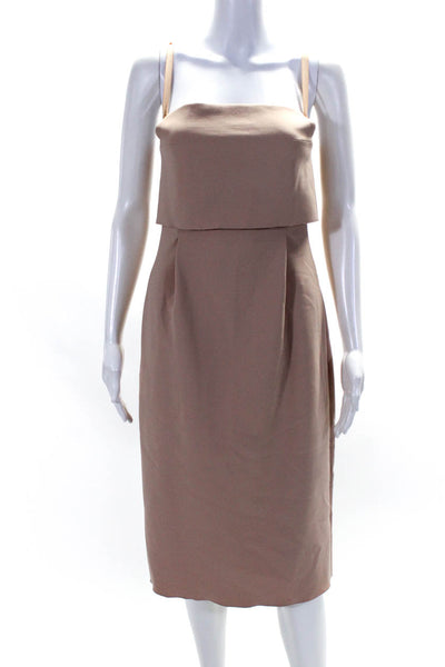 Dion Lee Women's Spaghetti Strap Square Neck Sheath Dress Pink Size 4