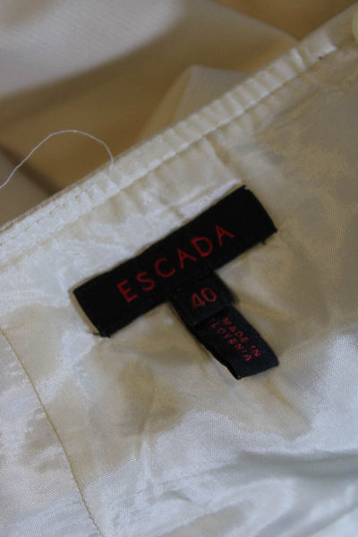 Escada Women Knee Length Pencil Skirt Ivory Wool Size EUR 40