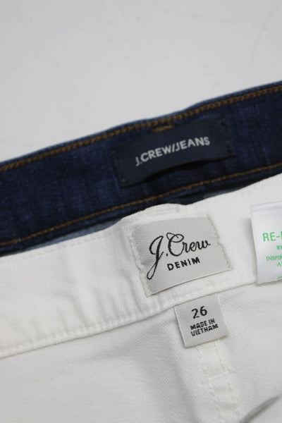 J Crew Womens Shorts Jeans White Blue Cotton Size 26 27 Lot 2