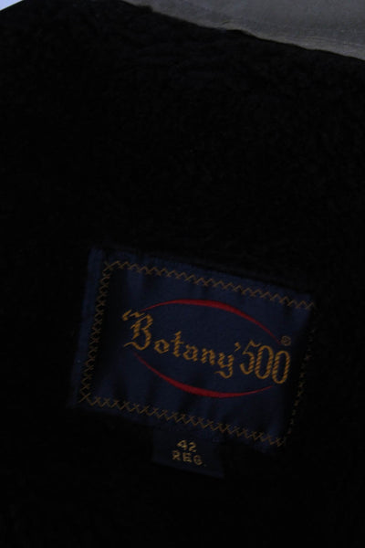 Botany 500 Mens Khaki Removable Lining Double Breasted Coat Size 42R