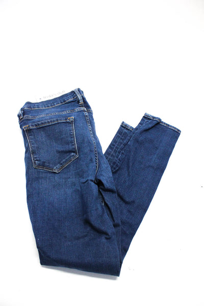 Frame Denim Womens Zipper Fly High Rise Skinny Cropped Jeans Blue Size 28