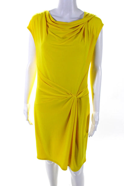 Michael Michael Kors Womens Draped Sleeveless Pullover Dress Yellow Size M