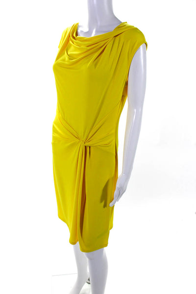 Michael Michael Kors Womens Draped Sleeveless Pullover Dress Yellow Size M