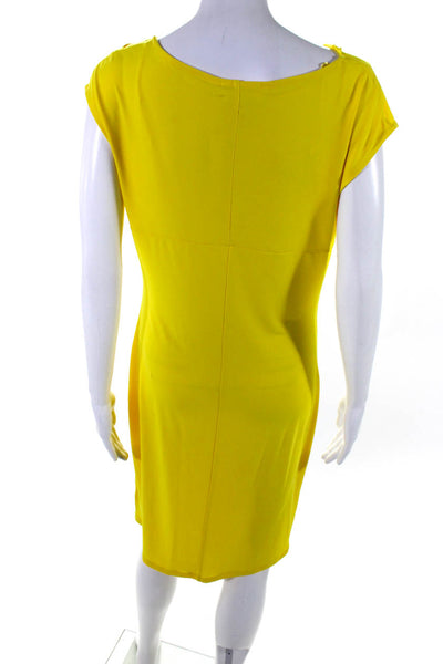 Michael Michael Kors Womens Draped Sleeveless Pullover Dress Yellow Size M