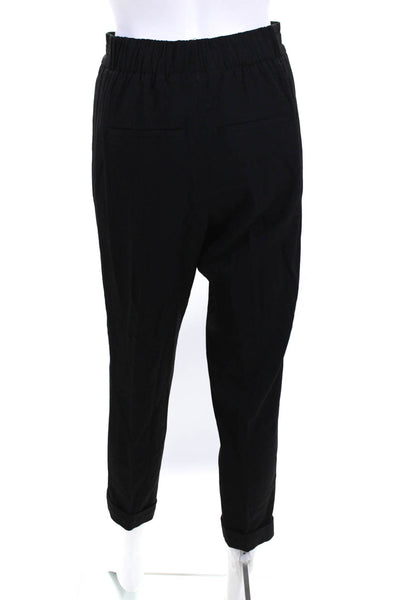 Vince Womens Tie Waist Slim Leg Pleated Ankle Pants Black Size 4