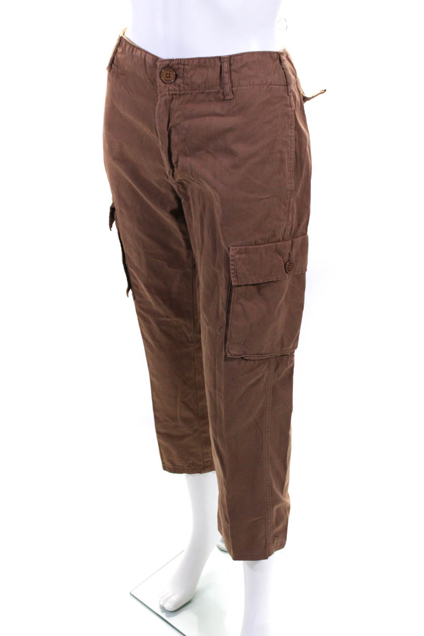 Mid Rise Twill Cargo Pants