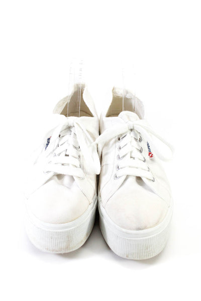 Superga Womens Low Top Platform Lace Up Sneakers White Size 41 9.5