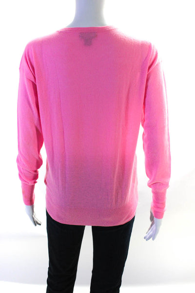 J Crew Collection Womens Cashmere Half Button Sweater Pink Size Extra Small
