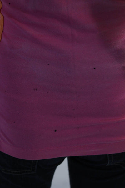 Bogner Womens Half Button Down Tank Top Pink Orange Cotton Size Small