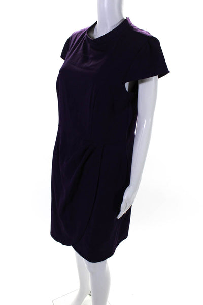 Lark & Ro Womens Short Sleeves Knee Length Tulip Dress Purple Size 12