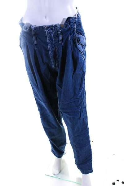 Polo Ralph Lauren Womens Button Fly High Rise Straight Leg Pants Blue Size 26