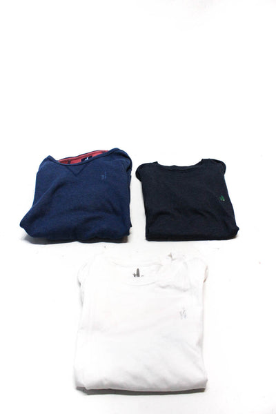 Johnnie-o Boys Cotton Short Sleeve T-Shirt Tops White Blue Size 10/12 12 Lot 3