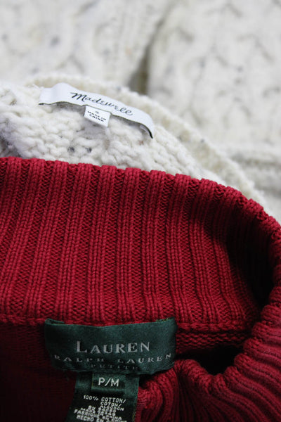 Lauren Ralph Lauren Madewell Womens Red Cotton Cardigan Sweater Size M S lot 2