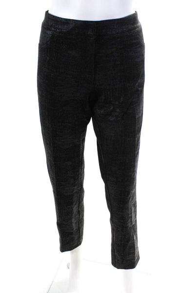 Elliott Lauren Womens Abstract Print Slim Leg Pants Black Size 10