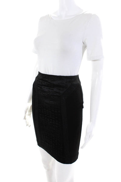 Maje Womens Crocodile Print Mini Pencil Skirt Black Size Small