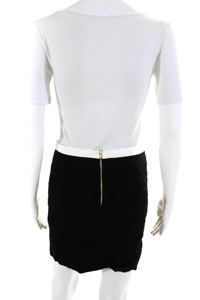 Sandro Womens Abstract Geometric Print Mini Skirt Black White Size 1