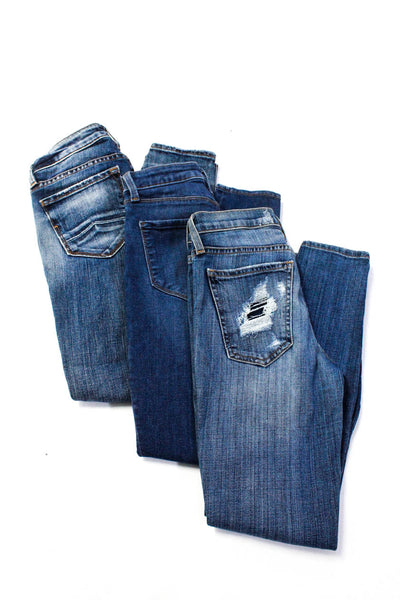 Current/Elliott D-ID L'Agence Womens Ripped Skinny Jeans Blue Size 24 25 Lot 3