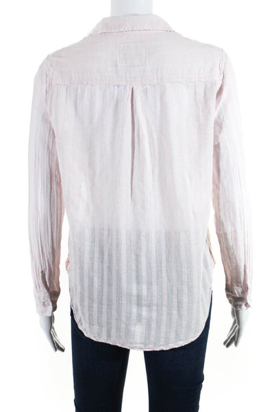 Rails Women's Collar Long Sleeves Button Down Shirt Pink Size XS