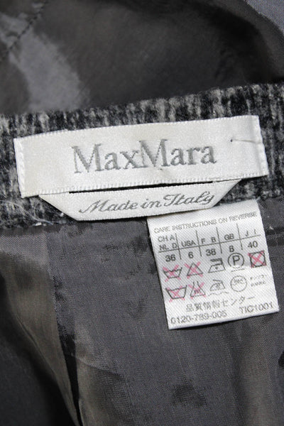 Max Mara Women's Zip Closure Slit Hem Midi Work Skirt Gray Size 6