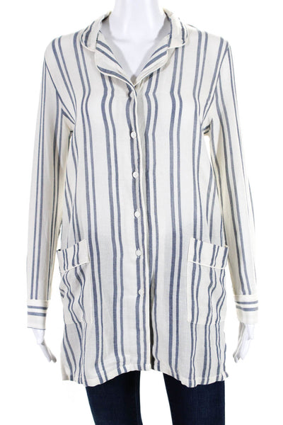 Solid & Striped Women's Collar Long Sleeves Button Shirt Stripe Size S