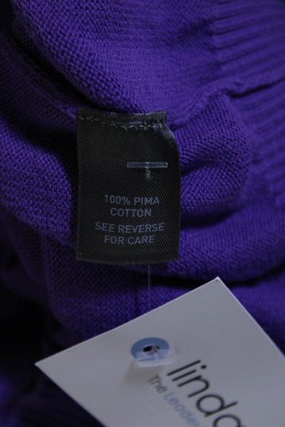 Johnston & Murphy Mens Mock Neck Half Zipper Shell Sweater Purple Size Large
