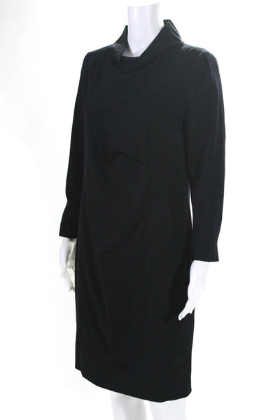 Pauw Womens Mock Neck Back Zipped Long Sleeve Darted Dress Black Size 3