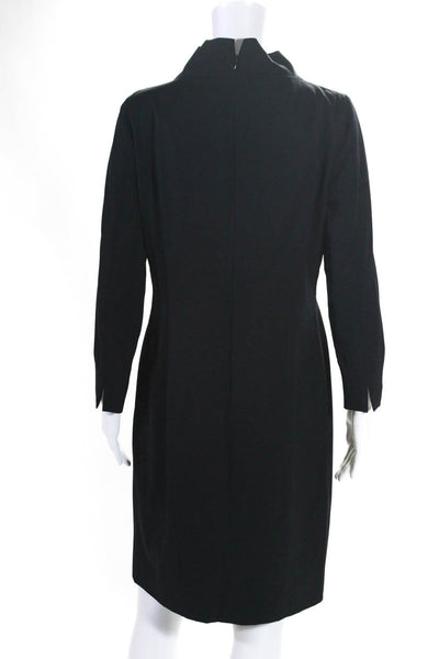 Pauw Womens Mock Neck Back Zipped Long Sleeve Darted Dress Black Size 3