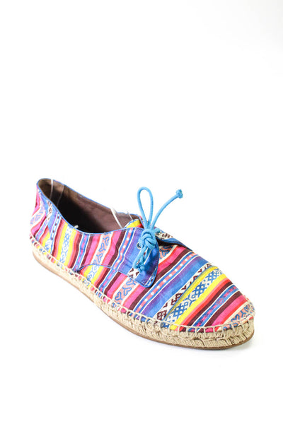 Tabitha Simmons Womens Striped Espadrille Flats Multi Colored Size 39.5 9.5