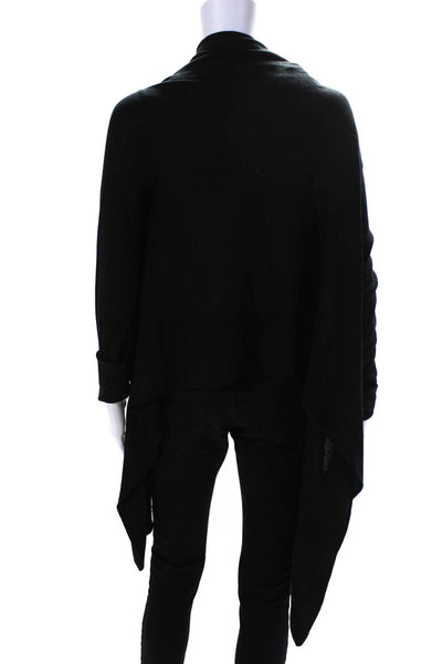 BCBGMAXAZRIA Womens Black Silk Cowl Neck Open Cardigan Sweater Top Size XS/S
