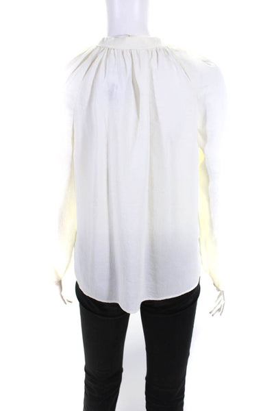 Maje Womens 3/4 Sleeve Keyhole Neckline Silk Shirt White Size 1