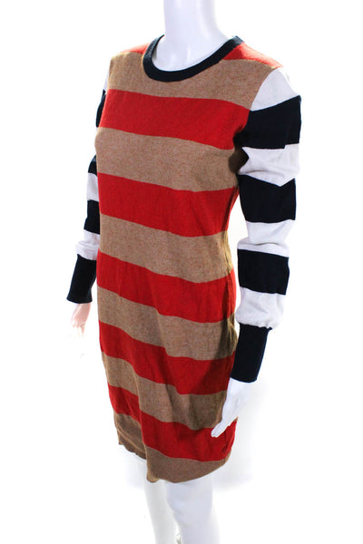 Scotch & Soda Womens Brown Multi Striped Sweater Dress Size 8 13424976
