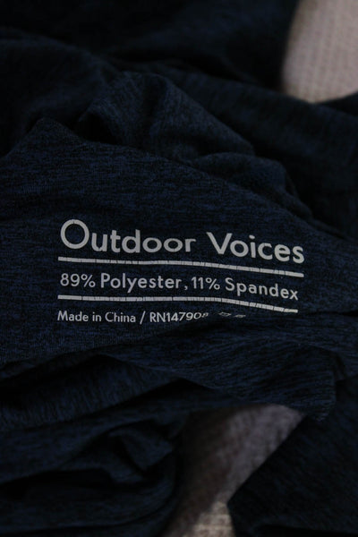 Outdoor Voices Womens Stretch Pullover One Pocket Hoodie Blue Size XS