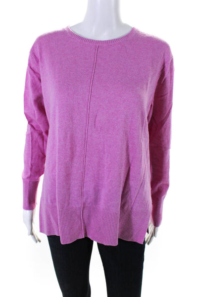 Elliott Lauren Women' Cotton Cashmere Blend Pullover Sweater Pink Size M