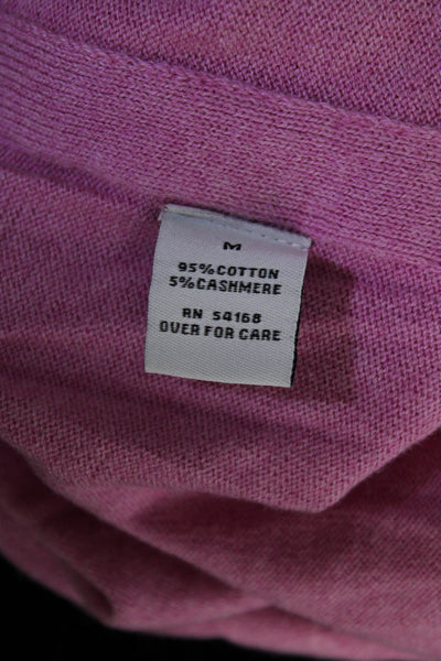 Elliott Lauren Women' Cotton Cashmere Blend Pullover Sweater Pink Size M
