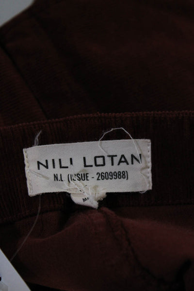 Nili Lotan Womens Rust Corduroy Mid-Rise Slim Straight Leg Pants Size 2