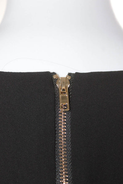 LDT Women's V-Neck Long Sleeves Cropped Blouse Black Size 4