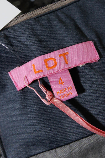 LDT Women's Round Neck Long Sleeves Belt Wrap Mini Sequin Dress Gay Size 4