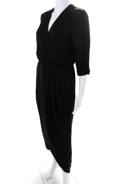 Amanda Uprichard Womens Black Timeless Wrap Dress Size 2 12895721