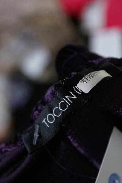 Toccin Womens Purple Velvet Joggers Size 16 14789292