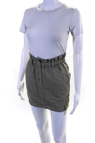 Isabel Marant Etoile Womens Cotton Elastic Mini Pencil Skirt Green Size 38