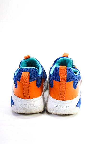 Geox Boys' Elastic Lace Slip On Light Up Sneakers Blue/ Orange Size 1