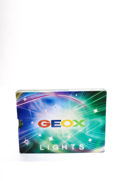Geox Boys' Elastic Lace Slip On Light Up Sneakers Blue/ Orange Size 1
